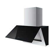 LG Декоративна витяжка LG Studio, 60 см, максимальна потужність 640 м3/г, очисний фільтр, LED підсвітка, Зображення відкритої витяжки з правого боку, HCEZM2427B2, thumbnail 5