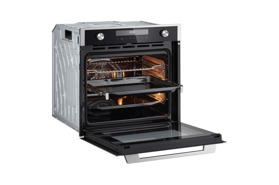 LG Вбудована духова шафа, 72 л., великий об'єм, рівномірне приготування, багато режимів приготування, Зображення відкритої духової шафи з лівого боку, WSEZD7225S1, thumbnail 7