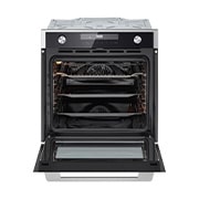 LG Вбудована духова шафа, 72 л., великий об'єм, рівномірне приготування, багато режимів приготування, Зображення відкритої духової шафи спереду з увімкненою підсвіткою 1, WSEZD7225S1, thumbnail 2