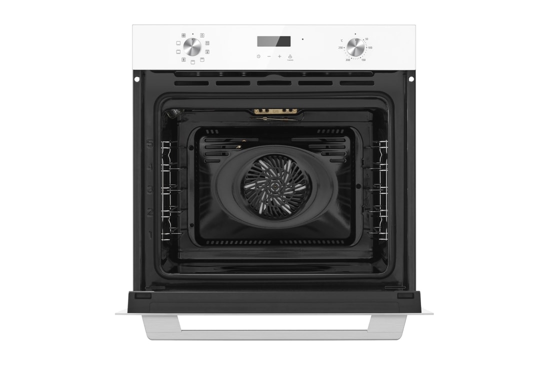 LG Вбудована духова шафа, 72 л., великий об'єм, рівномірне приготування,  багато режимів приготування, Зображення відкритої духової шафи спереду з увімкненою підсвіткою 3, WSEZ7213W, thumbnail 4