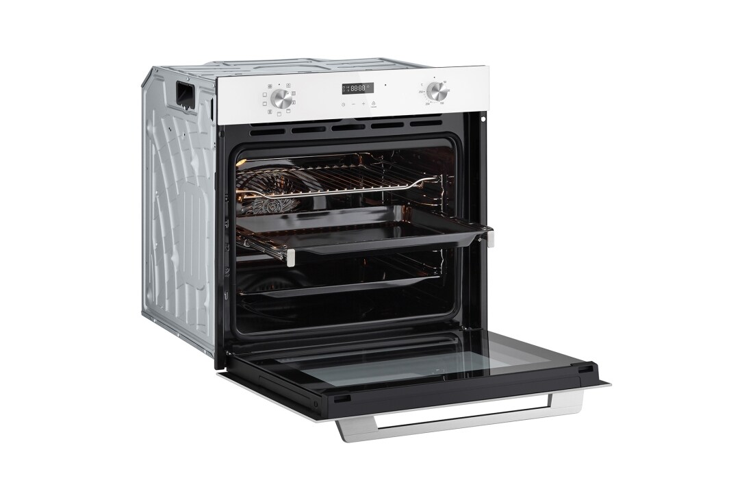 LG Вбудована духова шафа, 72 л., великий об'єм, рівномірне приготування,  багато режимів приготування, Зображення відкритої духової шафи з лівого боку, WSEZ7213W, thumbnail 7