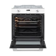 LG Вбудована духова шафа, 72 л., великий об'єм, рівномірне приготування,  багато режимів приготування, Зображення відкритої духової шафи спереду з увімкненою підсвіткою 1, WSEZ7213W, thumbnail 2