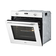LG Вбудована духова шафа, 72 л., великий об'єм, рівномірне приготування,  багато режимів приготування, Зображення відкритої духової шафи з правого боку 2, WSEZ7213W, thumbnail 13