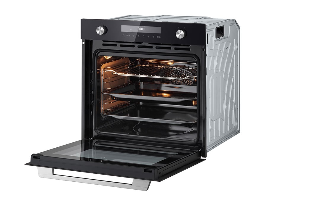 LG Вбудована духова шафа, 72 л., великий об'єм, рівномірне приготування,  багато режимів приготування, Зображення відкритої духової шафи з правого боку, WSEZM7225B1, thumbnail 9