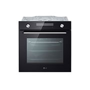LG Вбудована духова шафа, 72 л., великий об'єм, рівномірне приготування,  багато режимів приготування, Зображення спереду з увімкненою підсвіткою, WSEZM7225B1, thumbnail 1