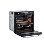 LG Вбудована духова шафа, 72 л., великий об'єм, рівномірне приготування,  багато режимів приготування, Зображення відкритої духової шафи з лівого боку, WSEZM7225B1, thumbnail 7