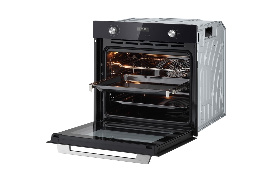 LG Вбудована духова шафа, 72 л., великий об'єм, рівномірне приготування,  багато режимів приготування, Зображення відкритої духової шафи з правого боку 2, WSEZ7213B, thumbnail 13