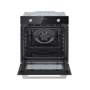 LG Вбудована духова шафа, 72 л., великий об'єм, рівномірне приготування,  багато режимів приготування, Зображення відкритої духової шафи спереду з увімкненою підсвіткою 2, WSEZ7213B, thumbnail 3