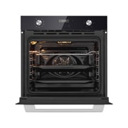 LG Вбудована духова шафа, 72 л., великий об'єм, рівномірне приготування,  багато режимів приготування, Зображення відкритої духової шафи спереду з увімкненою підсвіткою 3, WSEZ7213B, thumbnail 4