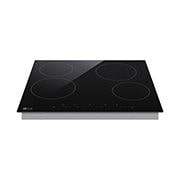 LG Вбудована електрична поверхня, 60см, таймер приготування, сеносрне керування, чорна, Зображення зі вимкненою підсвіткою спереду, CBEZD2414B, thumbnail 3