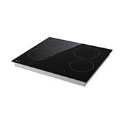 LG Вбудована електрична поверхня, 60см, таймер приготування, сеносрне керування, чорна, Зображення зі вимкненою підсвіткою праворуч, CBEZD2414B, thumbnail 7