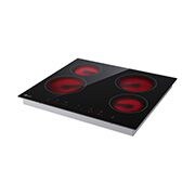 LG Вбудована електрична поверхня, 60см, таймер приготування, сеносрне керування, чорна, Зображення з увімкненою підсвіткою праворуч, CBEZD2414B, thumbnail 8