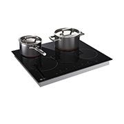 LG Вбудована електрична поверхня, 60см, таймер приготування, сеносрне керування, чорна, Зображення варильної поверхні ліворуч, CBEZD2414B, thumbnail 10