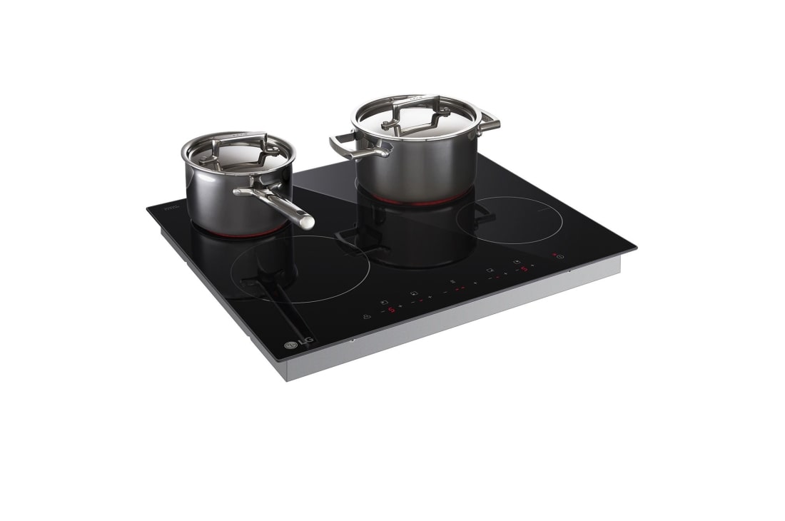 LG Вбудована електрична поверхня, 60см, таймер приготування, сеносрне керування, чорна, Зображення варильної поверхні ліворуч, CBEZD2414B, thumbnail 10