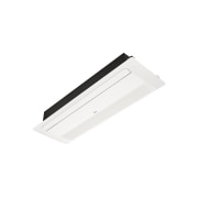LG Стельова касета, 1-стороння, 18&nbsp;кБТО, LG Ceiling Cassette ARNU24GTTB4 має прямокутну форму й чорний прямокутний паралелепіпед унизу. Спереду є рухома панель, а ззаду&nbsp;— довгий отвір, щоб повітря могло надходити й виходити., ARNU18GTTB4, thumbnail 1