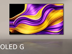 На LG OLED G зображено абстрактний фон.