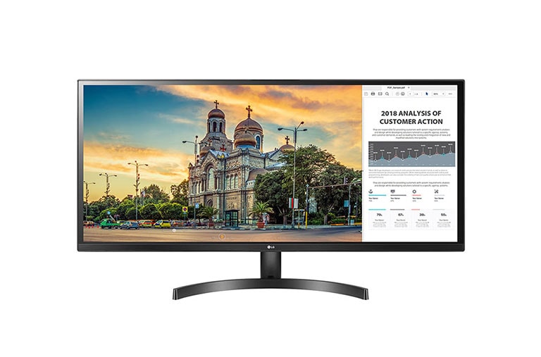 LG 34” UltraWide™ Full HD IPS монітор з колірним простором sRGB 99%, 34WK500-P, thumbnail 1