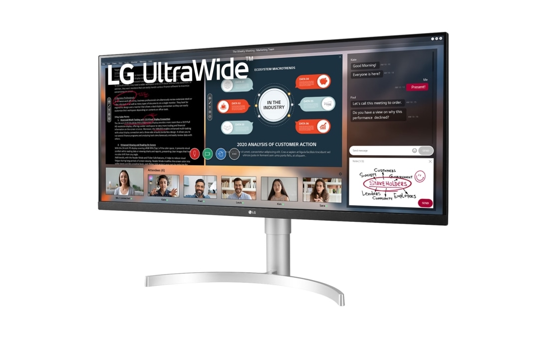LG 34” UltraWide™ Full HD IPS монітор з колірним простором sRGB 99%, 34WN650-W, thumbnail 2
