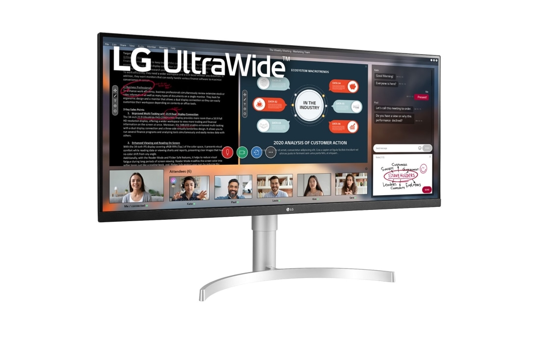 LG 34” UltraWide™ Full HD IPS монітор з колірним простором sRGB 99%, 34WN650-W, thumbnail 3