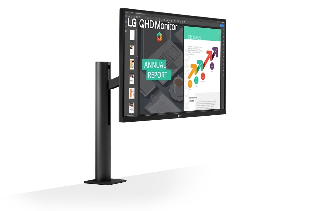 LG 27'' QHD Ergo IPS монітор з USB Type-C™, Perspective View, 27QN880-B, thumbnail 3