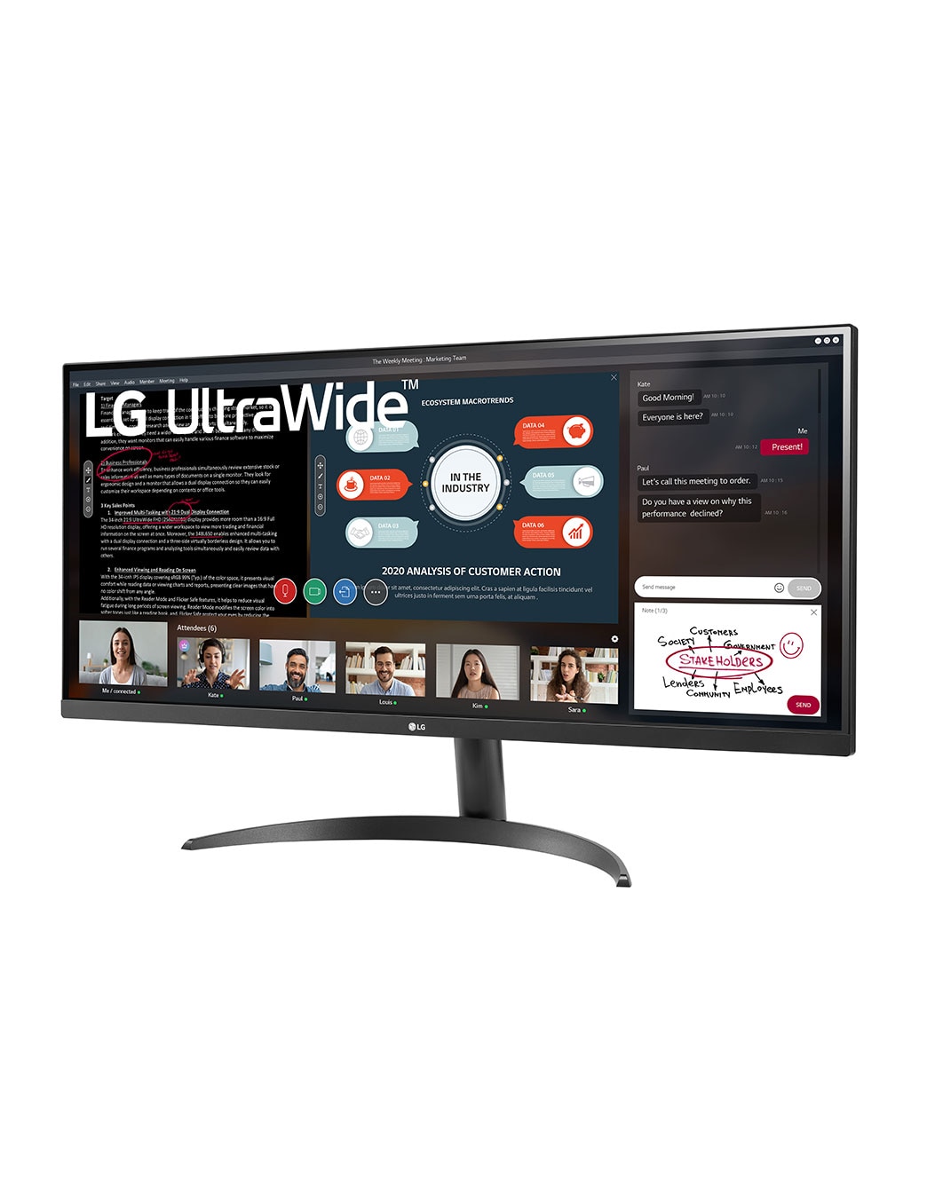 LG 34WP500-B ウルトラワイドモニター 34インチ 本体 34'' UltraWide™ Full HD IPS монітор з технологією AMD