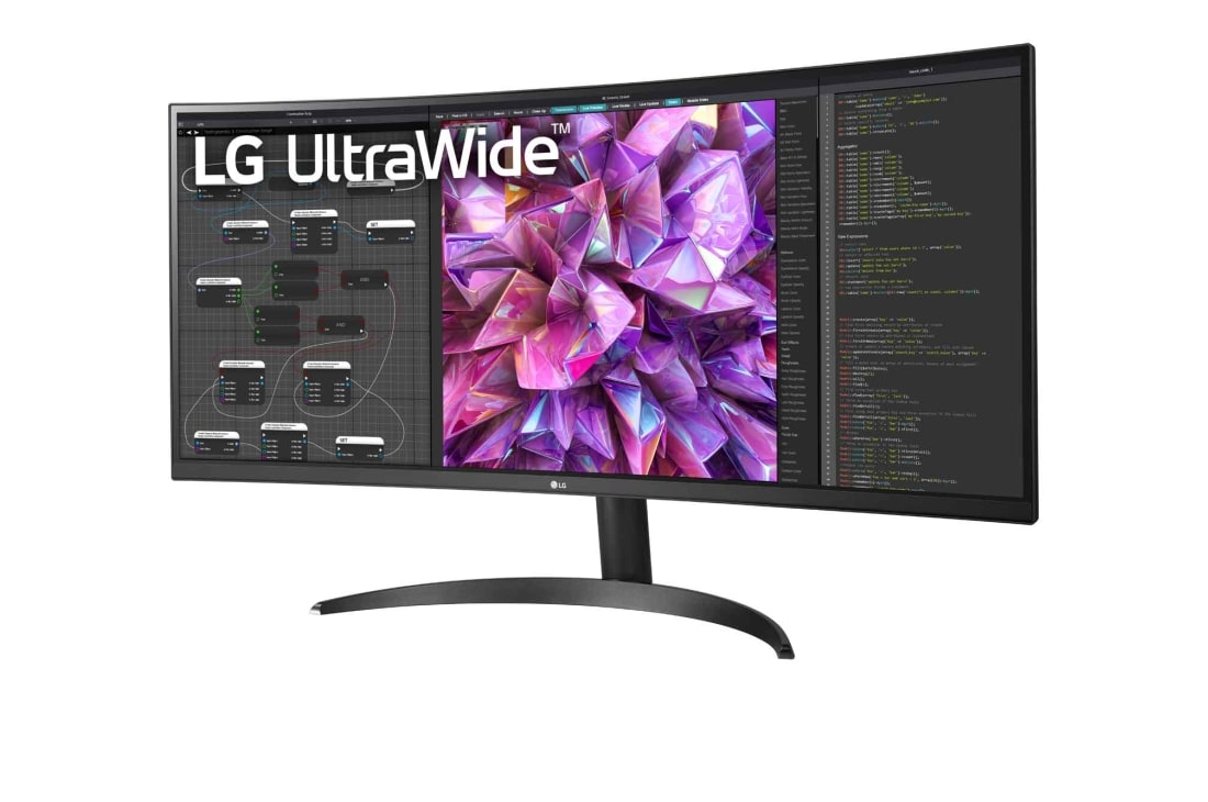 LG 34'' 21:9 вигнутий UltraWide™ QHD (3440 x 1440) монітор, вигляд збоку під кутом –15°, 34WQ60C-B, thumbnail 2