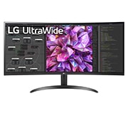 LG 34'' 21:9 вигнутий UltraWide™ QHD (3440 x 1440) монітор, вигляд спереду, 34WQ60C-B, thumbnail 1
