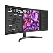 LG 34'' 21:9 вигнутий UltraWide™ QHD (3440 x 1440) монітор, вигляд у перспективі, 34WQ60C-B, thumbnail 4