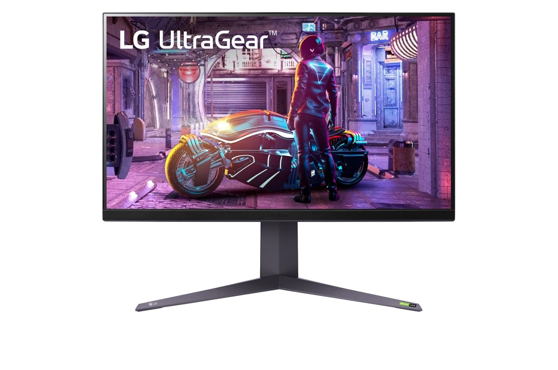 LG 32-дюймовий ігровий QHD-дисплей UltraGear™ із частотою оновлення 240 Гц (розгін до 260 Гц), вигляд спереду, 32GQ850-B