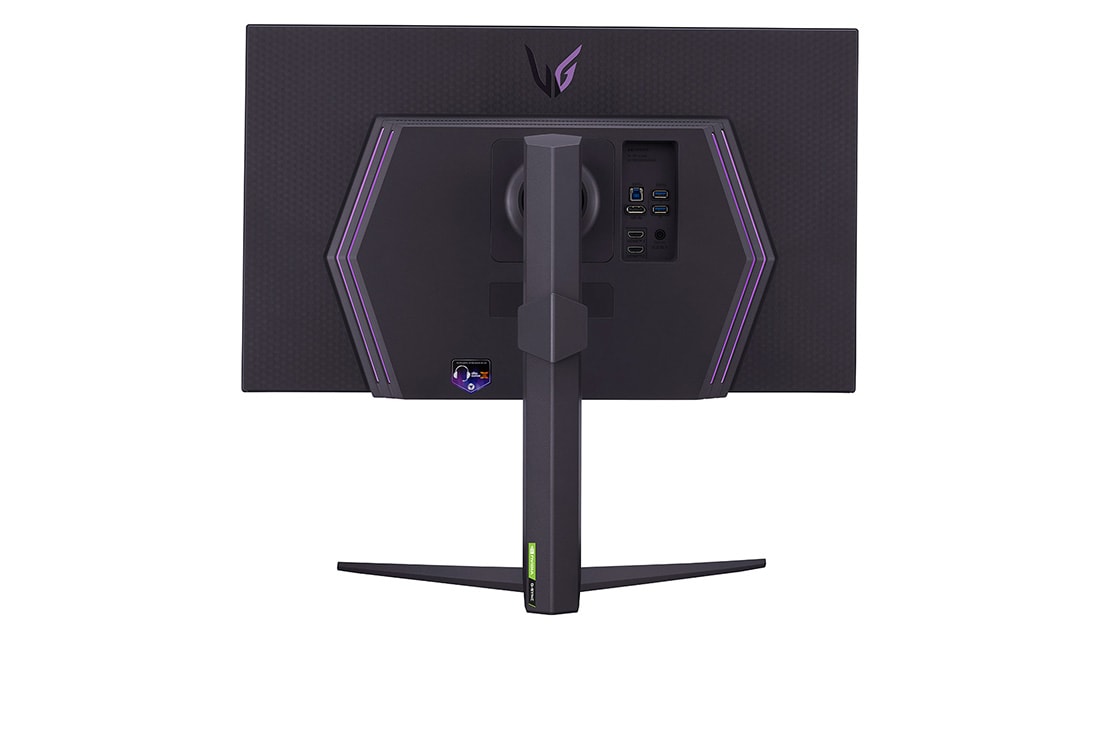 LG 27” ігровий монітор LG UltraGear™ UHD з частотою оновлення 144 Гц, rear view with lights on, 27GR93U-B, thumbnail 8