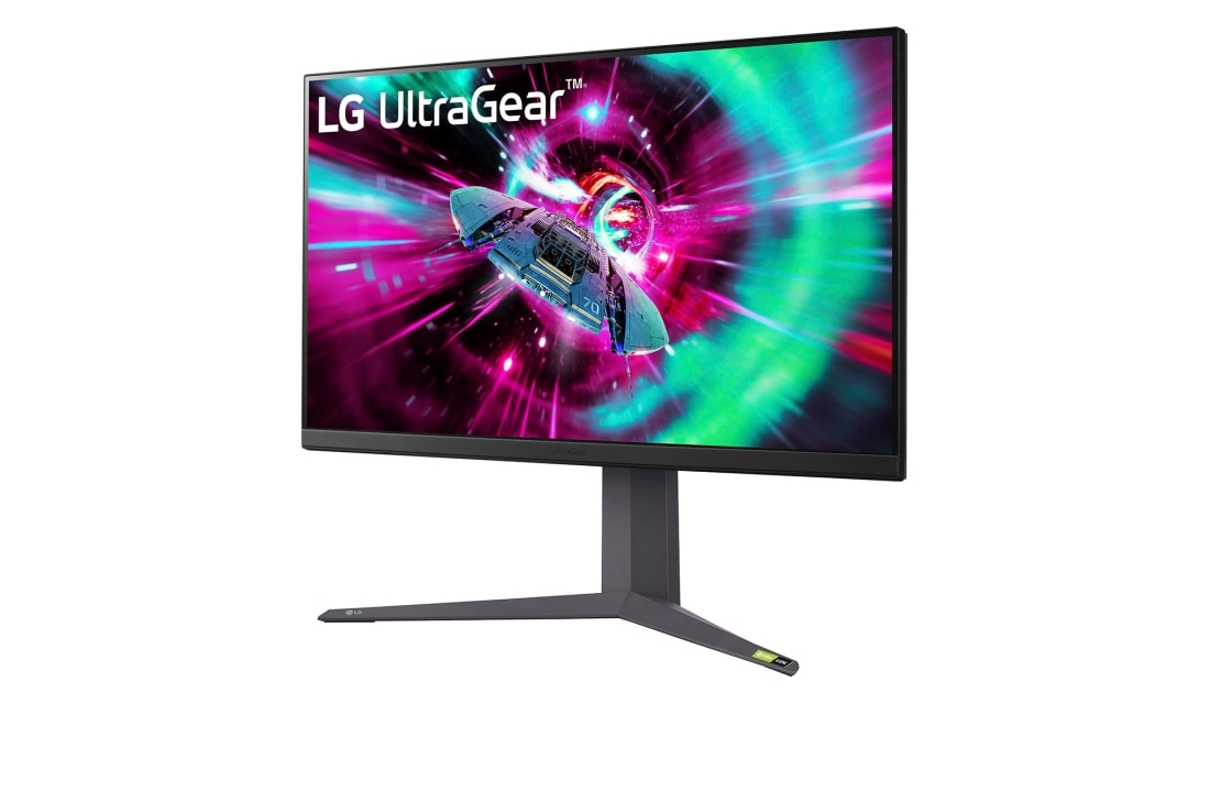 LG 32” ігровий монітор LG UltraGear™ UHD з частотою оновлення 144 Гц, -15 degree side view, 32GR93U-B, thumbnail 2