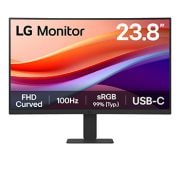 LG 23,8-дюймовий вигнутий монітор FHD з USB-C, front view, 24U421A-B, thumbnail 1