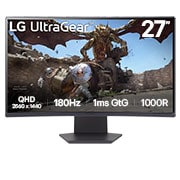 LG 27-дюймовий вигнутий ігровий монітор UltraGear™ 1000R | QHD, 1 мс (GtG), 180 Гц, front view, 27GS60QC-B, thumbnail 1
