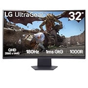 LG 32-дюймовий вигнутий ігровий монітор UltraGear™ 1000R | QHD, 1 мс (GtG), 180 Гц, front view, 32GS60QC-B, thumbnail 1