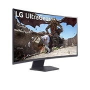 LG 32-дюймовий вигнутий ігровий монітор UltraGear™ 1000R | QHD, 1 мс (GtG), 180 Гц, perspective view, 32GS60QC-B, thumbnail 4
