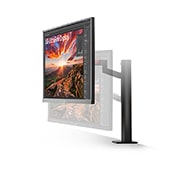 LG 31.5'' UHD 4K Ergo IPS Монітор LG UltraFine з USB-C, perspective view with monitor height adjusted upward, 32UN880K-B, thumbnail 4