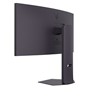 LG 34-дюймовий вигнутий ігровий монітор LG UltraGear™ OLED 160 Гц WQHD | 160 Гц, AMD FreeSync™ Premium, rear perspective view with lights off, 34G600A-B, thumbnail 12