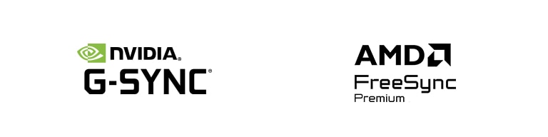 Логотипи NVIDIA G-SYNC та AMD FreeSync Premium, що підкреслюють сумісність монітора LG UltraGear 27G440A з обома технологіями адаптивної синхронізації для плавнішої гри без розривів.