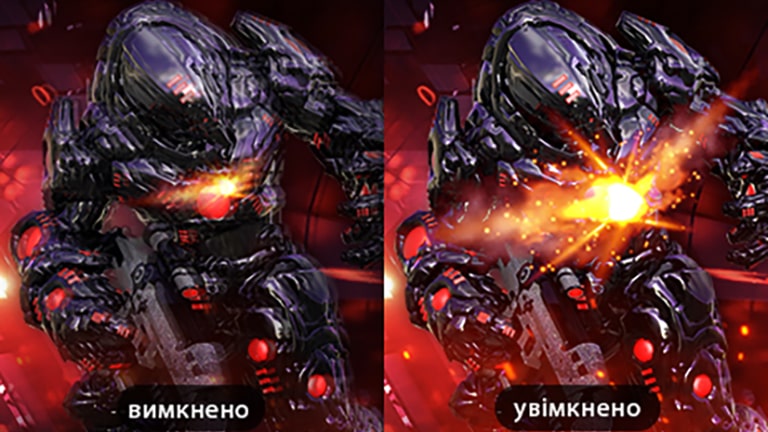 Демонстрація роботи функції Динамічна синхронізація дій на моніторі UltraGear.