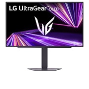 LG 27-дюймовий ігровий монітор LG UltraGear™ GX7,  240 Гц, QHD, OLED | DisplayHDR™ True Black 400, 0,03 мс (GtG), Глянцева панель, front view, 27GX704A-B, thumbnail 6