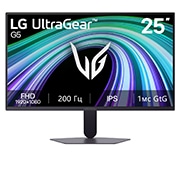 LG 25-дюймовий UltraGear™ G5, 200 Гц FHD Ігровий монітор , This image shows the front view of the LG UltraGear G5 25-inch gaming monitor, featuring IPS display with FHD (1920×1080) resolution, a 200Hz refresh rate, and 1ms (GtG) response time, emphasizing fas, 25G523B-B, thumbnail 1
