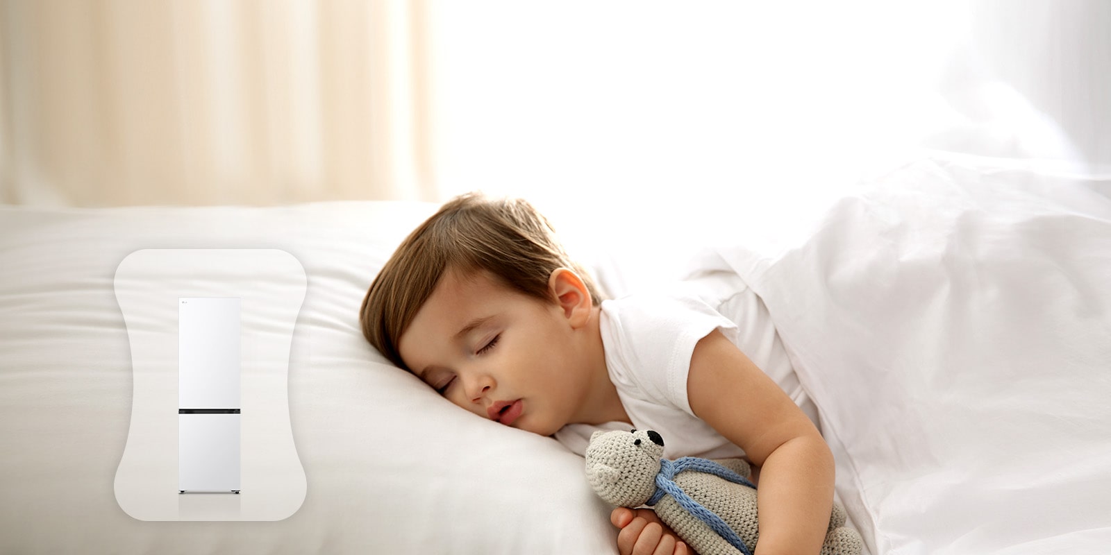 Зображено дитину у ліжку, яка міцно спить.