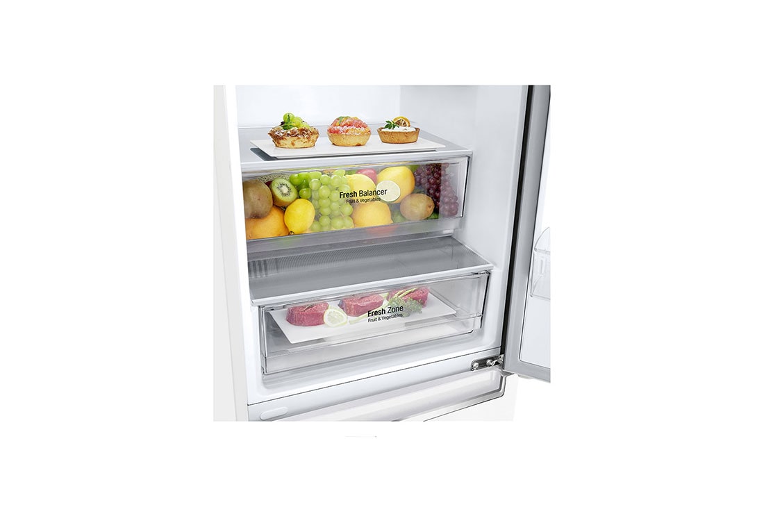 LG 384 л| Холодильник з нижньою морозильною камерою | DoorCooling+ | Інверторний лінійний компресор | Total no Frost , GW-B509SQJZ, thumbnail 3