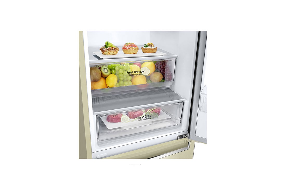 LG 384 л| Холодильник з нижньою морозильною камерою | DoorCooling+ | Інверторний лінійний компресор | Total no Frost |ThinQ, GW-B509SEHZ, thumbnail 3