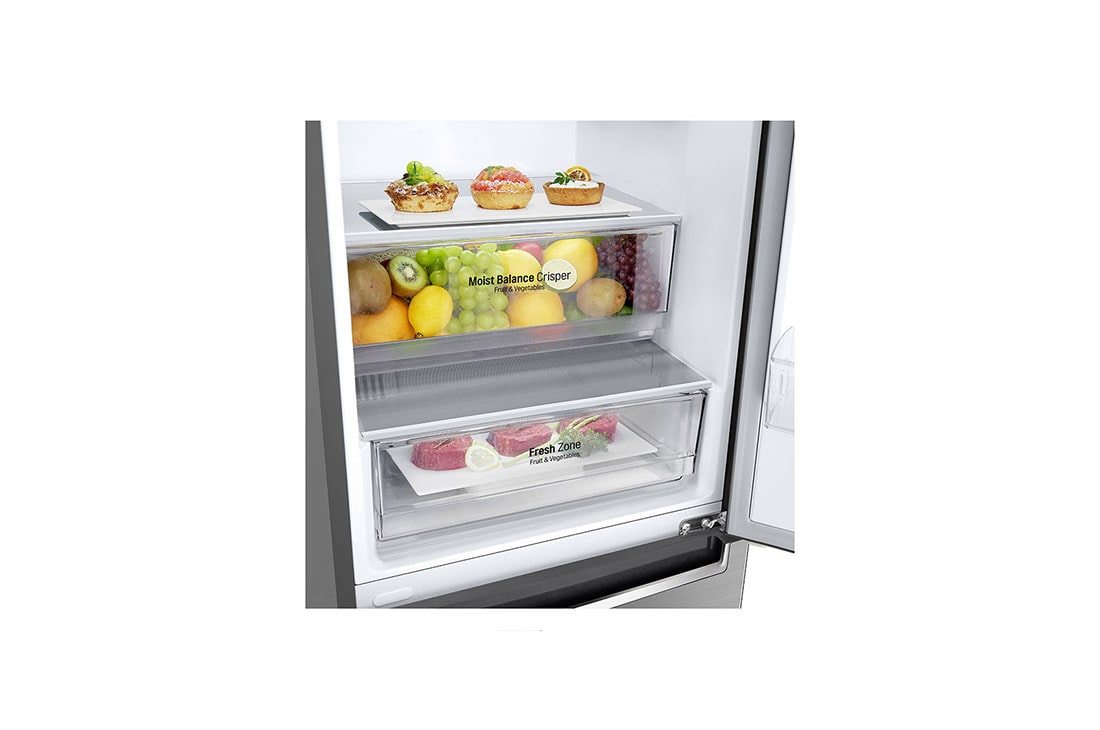 LG 384 л| Холодильник з нижньою морозильною камерою | DoorCooling+ | Інверторний лінійний компресор | Total no Frost , GW-B509SMJZ, thumbnail 3