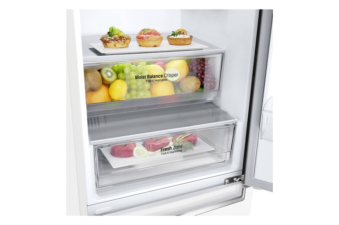 LG 341 л| Холодильник з нижньою морозильною камерою | DoorCooling+ | Інверторний лінійний компресор | Total no Frost , GW-B459SQJZ, thumbnail 10