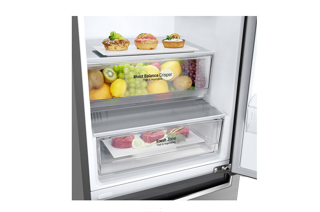 LG 341 л| Холодильник з нижньою морозильною камерою | DoorCooling+ | Інверторний лінійний компресор | Total no Frost , GW-B459SMJZ, thumbnail 4