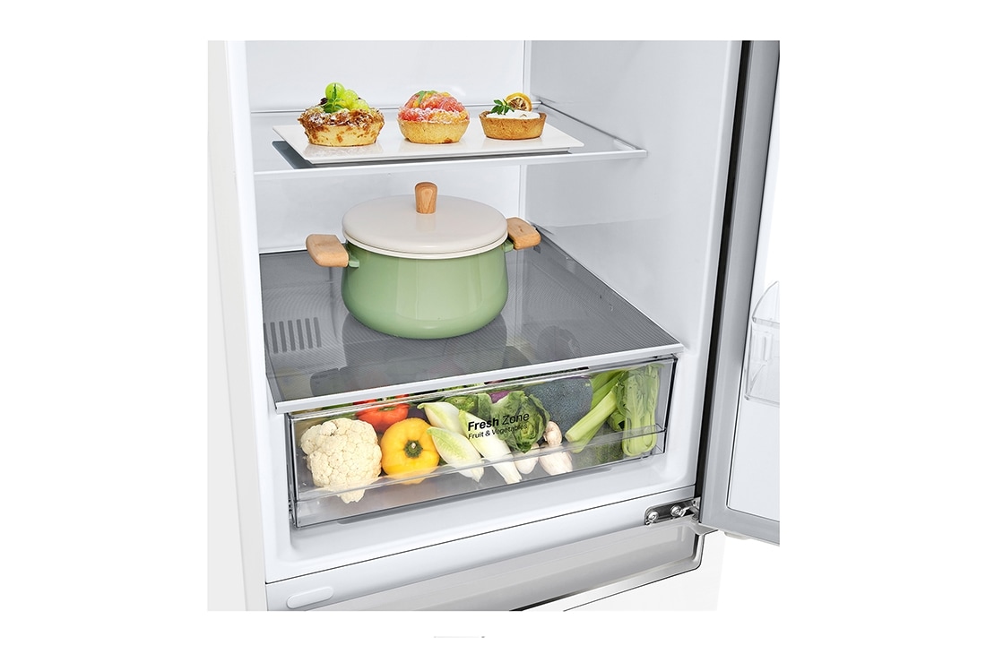 LG 384 л| Холодильник з нижньою морозильною камерою | DoorCooling+ | Інверторний компресор | Total No Frost |, GA-B509SQKM, thumbnail 9