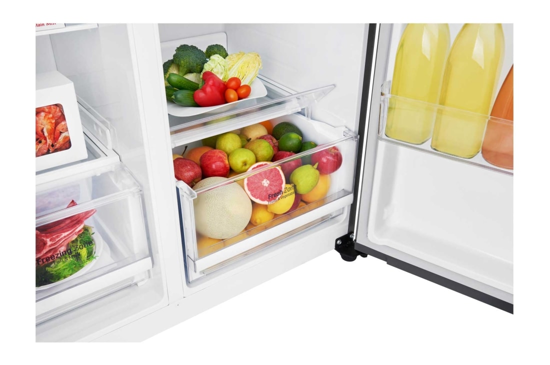 LG 613 літрів| Холодильник Side-by-Side| Total no Frost | Інверторний лінійний компресор| Smart Diagnosis, GC-B247JLDV, thumbnail 6