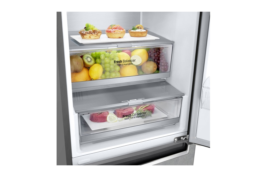 LG 384 л| Холодильник з нижньою морозильною камерою | DoorCooling+ | Інверторний компресор | Total No Frost | Wi-Fi	, GA-B509MCUM, thumbnail 4